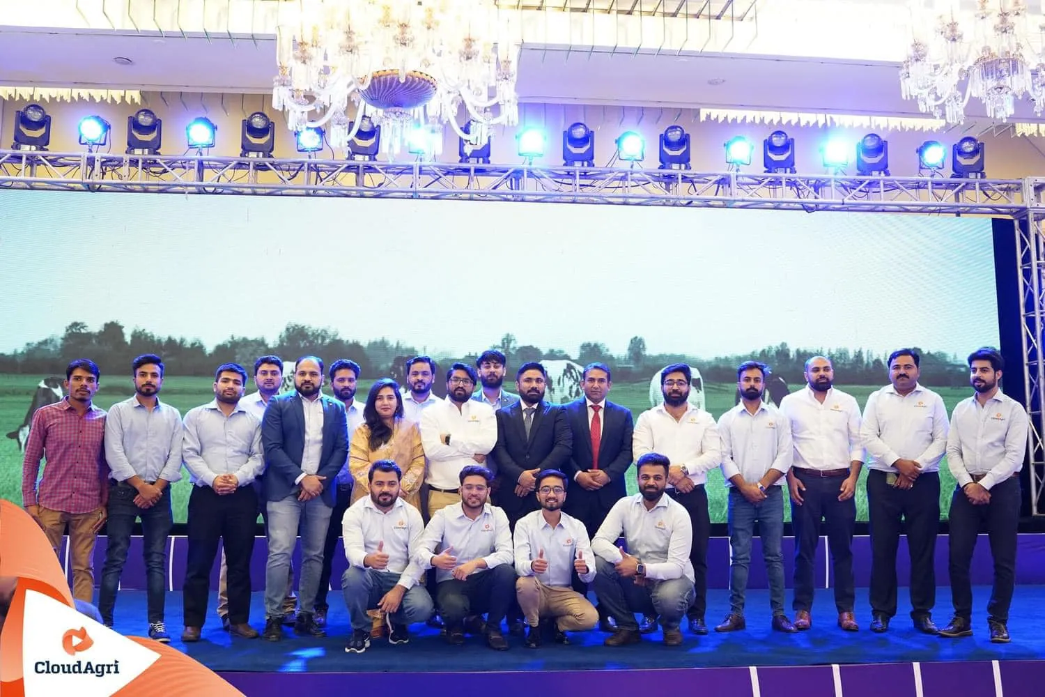 The CloudAgri team gathered at a company event